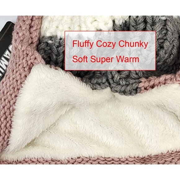 Women Gray Pink Winter Peruvian Cover Ears Beanie Hat Ear Flaps Sherpa Snow main image 7